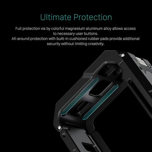 Tilta Full Camera Cage Compatible with GoPro HERO12/11/10/9 Black | Professional Cage | Aluminum Build | Two Threads | Cold Shoe Mount | Quick Release | TA-T42-FCC-B in Saudi Arabia