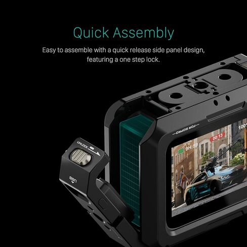 Tilta Full Camera Cage Compatible with GoPro HERO12/11/10/9 Black | Professional Cage | Aluminum Build | Two Threads | Cold Shoe Mount | Quick Release | TA-T42-FCC-B in Saudi Arabia