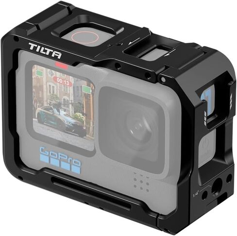 Tilta Full Camera Cage Compatible with GoPro HERO12/11/10/9 Black | Professional Cage | Aluminum Build | Two Threads | Cold Shoe Mount | Quick Release | TA-T42-FCC-B in Saudi Arabia