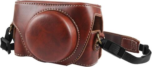 PULUZ Leather Case for Sony ZV-1F, Protective Vintage Camera Bag (Coffee) in Saudi Arabia