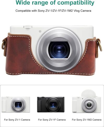 PULUZ Leather Case for Sony ZV-1F, Protective Vintage Camera Bag (Coffee) in Saudi Arabia