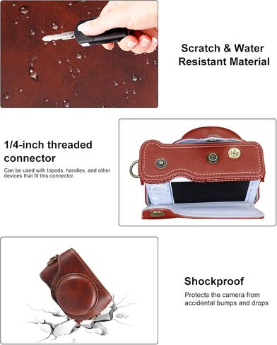 PULUZ Leather Case for Sony ZV-1F, Protective Vintage Camera Bag (Coffee) in Saudi Arabia