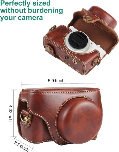 PULUZ Leather Case for Sony ZV-1F, Protective Vintage Camera Bag (Coffee) in Saudi Arabia
