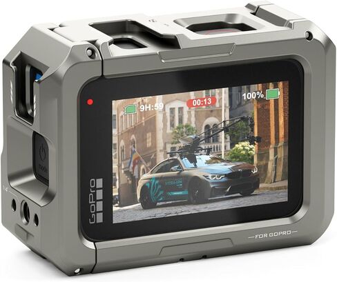 Tilta Full Camera Cage Compatible with GoPro Hero 13/12/11/10/9 Titanium Gray | Professional Cage | Aluminum Build | Two Threads | Cold Shoe Mount | Quick Release | TA-T42-FCC-TG in Saudi Arabia