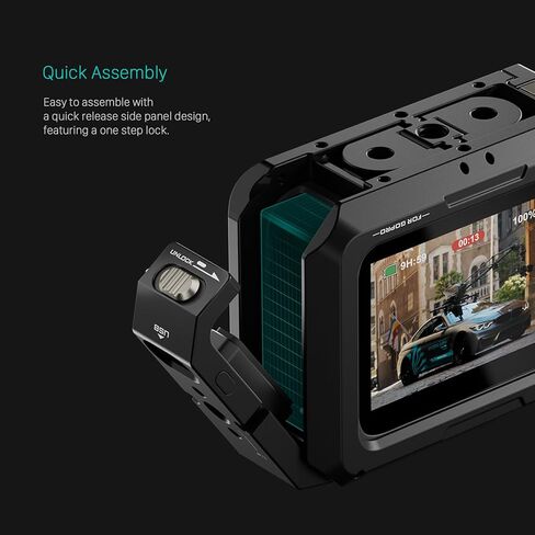 Tilta Full Camera Cage Compatible with GoPro HERO12/11/10/9 Black | Professional Cage | Aluminum Build | Two Threads | Cold Shoe Mount | Quick Release | TA-T42-FCC-B in Saudi Arabia