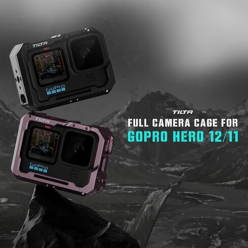 Tilta Full Camera Cage Compatible with GoPro Hero 13/12/11/10/9 Titanium Gray | Professional Cage | Aluminum Build | Two Threads | Cold Shoe Mount | Quick Release | TA-T42-FCC-TG in Saudi Arabia