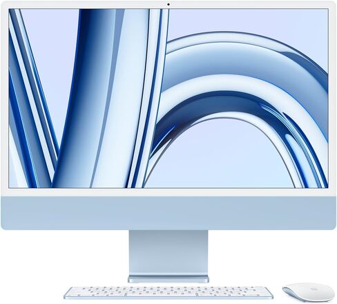 كمبيوتر مكتبي Apple 2023 iMac الكل في واحد مع شريحة M3: وحدة معالجة مركزية 8 نواة، وحدة معالجة رسومات 8 نواة، شاشة Retina مقاس 24 بوصة، ذاكرة موحدة سعة 8 جيجابايت، وحدة تخزين SSD سعة 256 جيجابايت، ملحقات متطابقة. يعمل مع آيفون/آي باد؛ فضة in Saudi Arabia