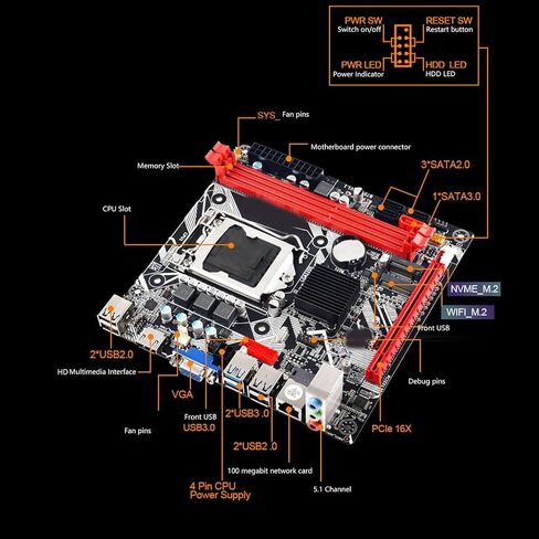 B85 Gaming Motherboard DDR3, CPU for Intel Core 4th and 5th Generation, CPU Socket A 1150, 1600/1333/1066MHZ(RJ45+HDMI+USB 3.0 Interface) in Kuwait