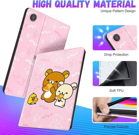 Besoar لحافظات Galaxy Tab A8 مقاس 10.5 بوصة 2022 للفتيات والأطفال في سن المراهقة والأولاد والنساء أغطية بتصميم شخصيات كرتونية لطيفة وحامل فوليو أنيق لهاتف Samsung A8 Tablet Case SM-X200 SM-X205 SM-X207، أسود Sti in Kuwait