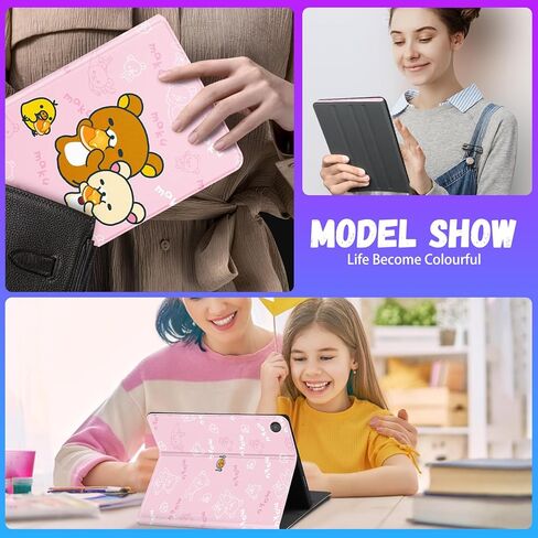 Besoar لحافظات Galaxy Tab A8 مقاس 10.5 بوصة 2022 للفتيات والأطفال في سن المراهقة والأولاد والنساء أغطية بتصميم شخصيات كرتونية لطيفة وحامل فوليو أنيق لهاتف Samsung A8 Tablet Case SM-X200 SM-X205 SM-X207، أسود Sti in Kuwait