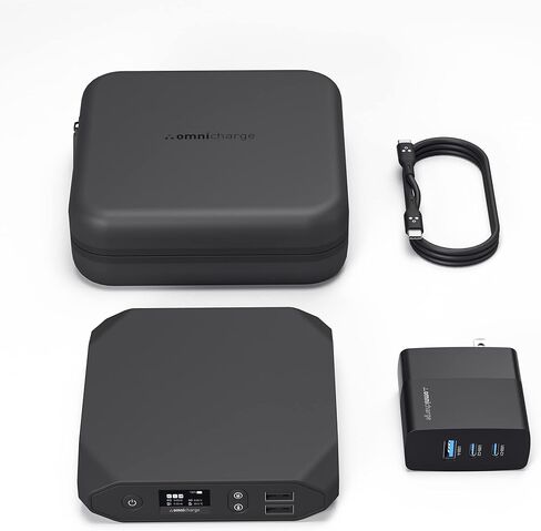 Omni 20+ Bundle AC/DC/USBC Power Bank - حزمة مع حافظة واقية وشاحن سريع | شاحن محمول لأجهزة الكمبيوتر المحمولة: MacBook Pro/iPad/Dell/Surface | الأجهزة الذكية: آيفون/سامسونج/دي جي آي/كانون/نيكون/DSLR in Kuwait