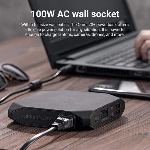 Omni 20+ Bundle AC/DC/USBC Power Bank - حزمة مع حافظة واقية وشاحن سريع | شاحن محمول لأجهزة الكمبيوتر المحمولة: MacBook Pro/iPad/Dell/Surface | الأجهزة الذكية: آيفون/سامسونج/دي جي آي/كانون/نيكون/DSLR in Kuwait