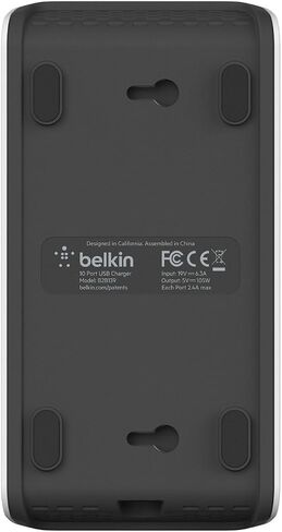 مشترك طاقة لمحطة شحن USB من Belkin Rockstar مزود بـ 10 منافذ - استمتع بتجربة الشحن السريع مع مصدر طاقة بقوة 2.4 أمبير/منفذ - شاحن USB متعدد المنافذ موفر للمساحة مصمم لسطح المكتب وغرفة النوم in Saudi Arabia