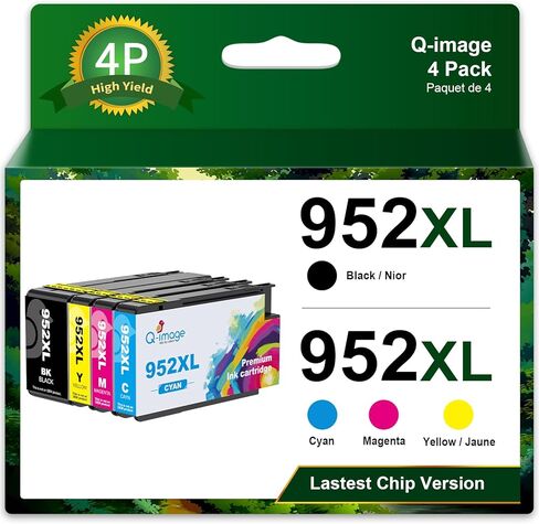 952XL Ink cartridges Combo Pack for HP 952 XL 952XL Work for HP Officejet Pro 7740 8710 8715 8210 8720 8725 8740 8730 8200 7720 8702 Printer(Black, Cyan, Magenta, Yellow) in Kuwait
