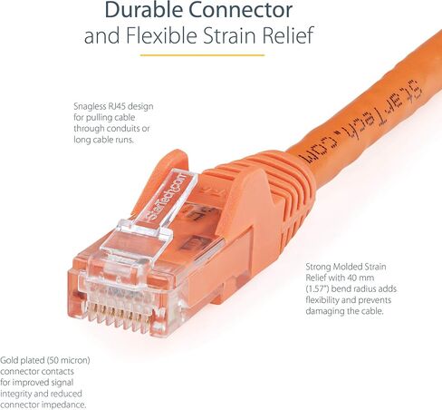 كابل إيثرنت StarTech.com بطول 4 أقدام CAT6 - سلك إيثرنت أسود CAT 6 جيجابت - 650 ميجا هرتز 100 وات PoE RJ45 UTP شبكة / سلك تصحيح بدون مشبك مع اختبار تخفيف الضغط / الأسلاك معتمدة من UL / TIA (N6PATCH4BK) in Kuwait