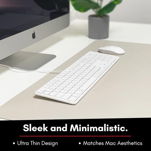 Macally Ultra-Slim USB Wired Keyboard with Number Keypad for Apple Mac Pro, MacBook Pro/Air, iMac, Mac Mini, Laptop Computers, Windows Desktop PC Laptops, Silver (SLIMKEYPROA) in Kuwait
