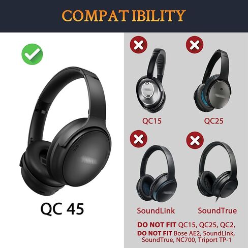 SOULWIT Headband for Bose (QC45/QC SE/QC Wireless) - Black in Saudi Arabia