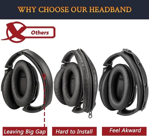 SOULWIT Headband for Bose (QC45/QC SE/QC Wireless) - Black in Saudi Arabia
