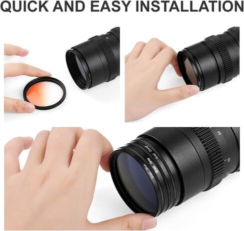 Acuvar 58mm Graduated Color Lens Filter Kit, 6 Piece Gradient Filter Set for DSLR and Mirrorless Camera Lenses – Includes Photography Filters, and Outdoor Effects + Travel Pouch –Fits 58mm Lens Thread in Saudi Arabia
