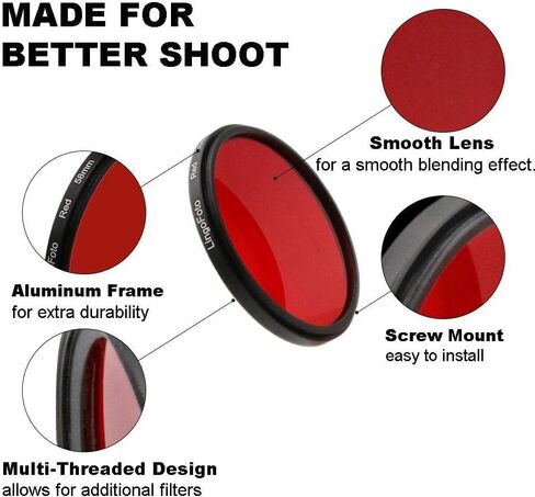 Acuvar 58mm Graduated Color Lens Filter Kit, 6 Piece Gradient Filter Set for DSLR and Mirrorless Camera Lenses – Includes Photography Filters, and Outdoor Effects + Travel Pouch –Fits 58mm Lens Thread in Saudi Arabia