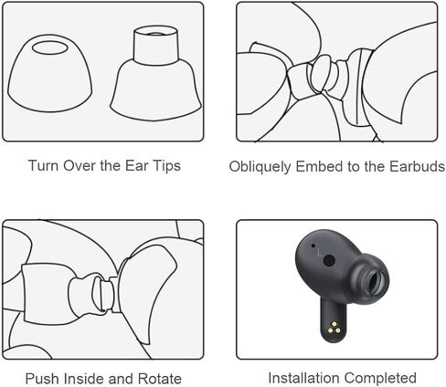 أطراف أذن ALXCD متوافقة مع LG Tone Free FP9، 6 أزواج بأحجام S/M/L بديلة من السيليكون الناعم، متوافقة مع LG Tone Free FP5 FP8 FP9، أبيض in Kuwait