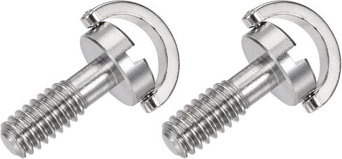 METALLIXITY D Shaft D-Ring (11mm/0.43") 2Pcs, Stainless Steel 1/4" Male Thread Mounting Screw Adapter - for Home Tripods Monopod Ball Head, Silver in Saudi Arabia