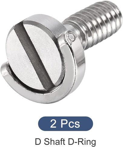 METALLIXITY D Shaft D-Ring (11mm/0.43") 2Pcs, Stainless Steel 1/4" Male Thread Mounting Screw Adapter - for Home Tripods Monopod Ball Head, Silver in Saudi Arabia