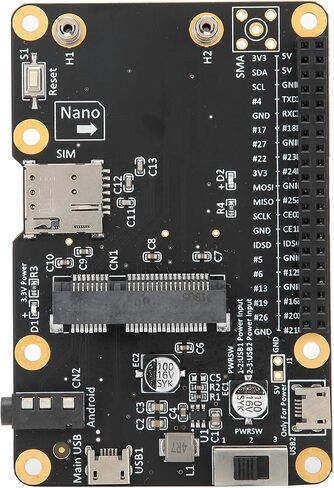 PUSOKEI for Raspberry Pi 3G/4G LTE Base Hat PC/Laptop/Computer Board Built-in Nano SIM Card Socket with USB 2.0 to Micro USB Cable for Raspberry Pi 4/3/2/B+ in Saudi Arabia