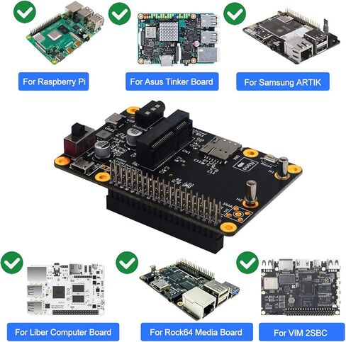 PUSOKEI for Raspberry Pi 3G/4G LTE Base Hat PC/Laptop/Computer Board Built-in Nano SIM Card Socket with USB 2.0 to Micro USB Cable for Raspberry Pi 4/3/2/B+ in Saudi Arabia
