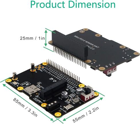 PUSOKEI for Raspberry Pi 3G/4G LTE Base Hat PC/Laptop/Computer Board Built-in Nano SIM Card Socket with USB 2.0 to Micro USB Cable for Raspberry Pi 4/3/2/B+ in Saudi Arabia