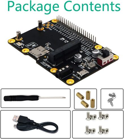 PUSOKEI for Raspberry Pi 3G/4G LTE Base Hat PC/Laptop/Computer Board Built-in Nano SIM Card Socket with USB 2.0 to Micro USB Cable for Raspberry Pi 4/3/2/B+ in Saudi Arabia