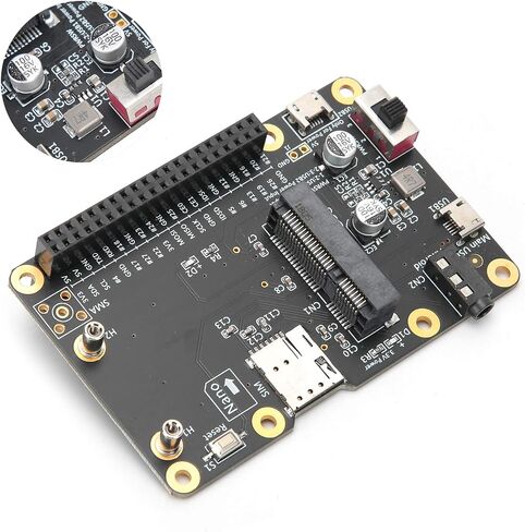 PUSOKEI for Raspberry Pi 3G/4G LTE Base Hat PC/Laptop/Computer Board Built-in Nano SIM Card Socket with USB 2.0 to Micro USB Cable for Raspberry Pi 4/3/2/B+ in Saudi Arabia
