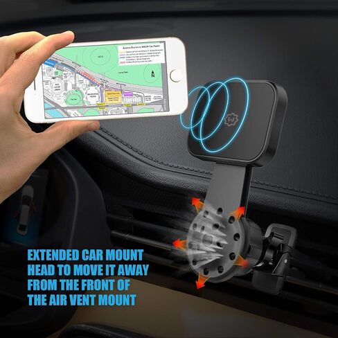 WixGear Universal Air Vent Twist Hole Magnetic Phone Holder for Car, for All Cell Phones with Fast Swift-Snap Technology, Will Not Block Air Vent Flow - for Vertical and Horizontal Vent in Saudi Arabia
