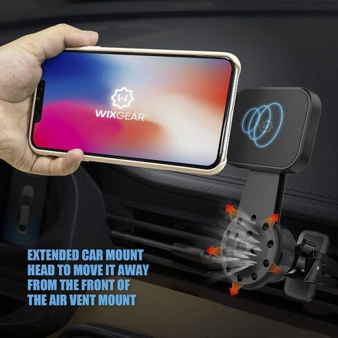 WixGear Universal Air Vent Twist Hole Magnetic Phone Holder for Car, for All Cell Phones with Fast Swift-Snap Technology, Will Not Block Air Vent Flow - for Vertical and Horizontal Vent in Saudi Arabia
