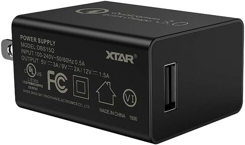 QC3.0 Fast Charging Adapter 3.0 USB Wall Charger Up to 18W Output XTAR Official Recommendation applies to All XTAR Fast Charge Chargers, Such as XTAR SC2, ST2, VC4S, PB2S VC8 Charger. in Saudi Arabia