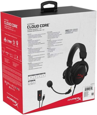سماعة ألعاب HyperX Cloud Core USB، سماعة رأس DTS: صوت مكاني X، ميكروفون قابل للفصل لإلغاء الضوضاء، إسفنج ذاكرة مريح، إطار ألومنيوم متين للكمبيوتر الشخصي، Xbox Series X|S، Xbox One، أسود (متجدد) in Kuwait
