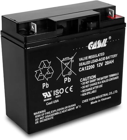 بطارية Casil 12v 20ah - دورة عميقة AGM، متوافقة مع NP12، 6DZM20، 6DZF20، DURDC12، Expertpower exp12200، Sealake FM12200 - Bateria 12v 20ah، Baterias 12v 20ah in Saudi Arabia