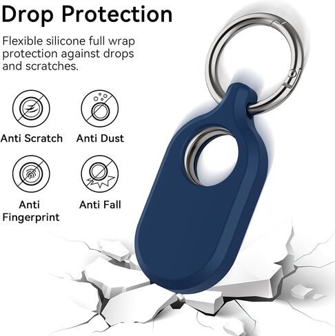 DLENP Compatible with Samsung Galaxy Smart tag 2 case,[1 Pack] Scratch Resistant Silicone Protective Cover with Key Ring for Keys, Wallet, Luggage, Pets (Pink) in Kuwait