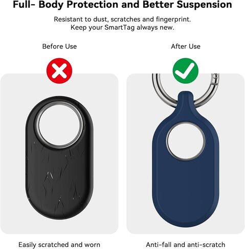 DLENP Compatible with Samsung Galaxy Smart tag 2 case,[1 Pack] Scratch Resistant Silicone Protective Cover with Key Ring for Keys, Wallet, Luggage, Pets (Pink) in Kuwait