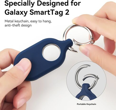 DLENP Compatible with Samsung Galaxy Smart tag 2 case,[1 Pack] Scratch Resistant Silicone Protective Cover with Key Ring for Keys, Wallet, Luggage, Pets (Pink) in Kuwait