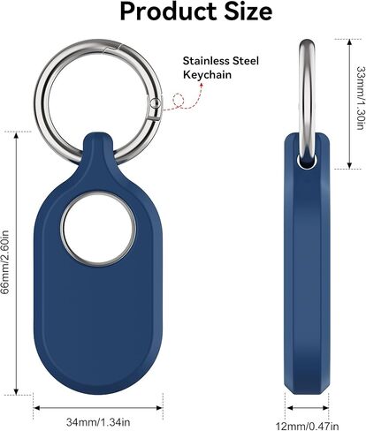 DLENP Compatible with Samsung Galaxy Smart tag 2 case,[1 Pack] Scratch Resistant Silicone Protective Cover with Key Ring for Keys, Wallet, Luggage, Pets (Pink) in Kuwait