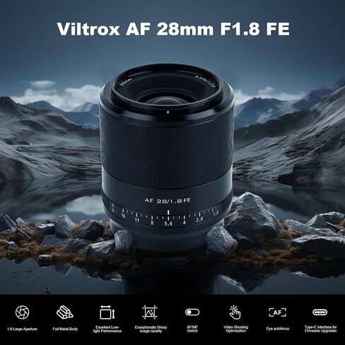 VILTROX 25mm F1.7 Air FE Pocket Dispo Lens AF F/1.7 E-Mount Portable Shot for Sony Beginner's Lens Auto Fcous APS-C Large Aperture Prime FE Lenses in Kuwait
