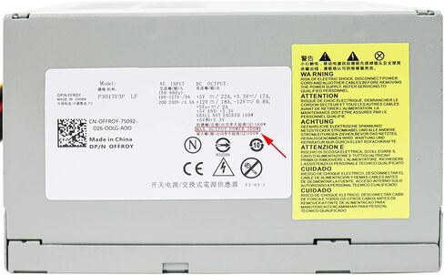 Upgraded 300W P3017F3P LF J036N XW600 Power Supply Compatible with Dell Vostro, Studio, Precision, Series Mini Towers Systems, PS-5301-08, D300R002L, PS-6301-6, DPS-300AB-24 Power Supply Replacement in Kuwait