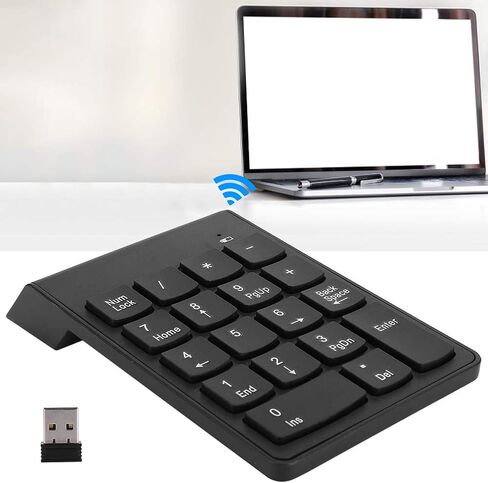 YYOYY لوحة مفاتيح أرقام صغيرة - لوحة مفاتيح رقمية لاسلكية 2.4G - لوحة مفاتيح USB تجارية محمولة 18 زرًا - لأجهزة الكمبيوتر المحمول المكتبية in Kuwait