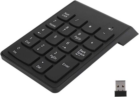 YYOYY لوحة مفاتيح أرقام صغيرة - لوحة مفاتيح رقمية لاسلكية 2.4G - لوحة مفاتيح USB تجارية محمولة 18 زرًا - لأجهزة الكمبيوتر المحمول المكتبية in Kuwait
