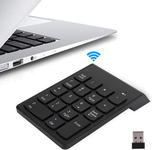 YYOYY لوحة مفاتيح أرقام صغيرة - لوحة مفاتيح رقمية لاسلكية 2.4G - لوحة مفاتيح USB تجارية محمولة 18 زرًا - لأجهزة الكمبيوتر المحمول المكتبية in Kuwait