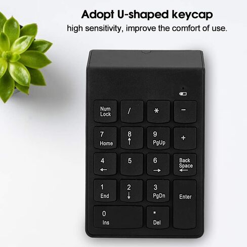YYOYY لوحة مفاتيح أرقام صغيرة - لوحة مفاتيح رقمية لاسلكية 2.4G - لوحة مفاتيح USB تجارية محمولة 18 زرًا - لأجهزة الكمبيوتر المحمول المكتبية in Kuwait