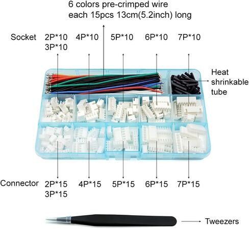 XH 2.54mm Connector Kit With pre-crimped cable wire 2/3/4/5/6/7/8/9/10 Pin Housing JST Adapter Cable Compatible with JST-XH Connector in Saudi Arabia