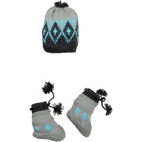 Newborn Photography Baby Props Boy Girl 2 Piece Hat and Bootie Set