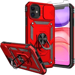 SKTGSLAMY for iPhone 11 Case,with Screen Protectors and Camera Cover,[Military Grade] 16ft.Drop Tested Cover with Magnetic Kickstand Protective Case for iPhone 11 6.1 inch, Rose Gold in Kuwait